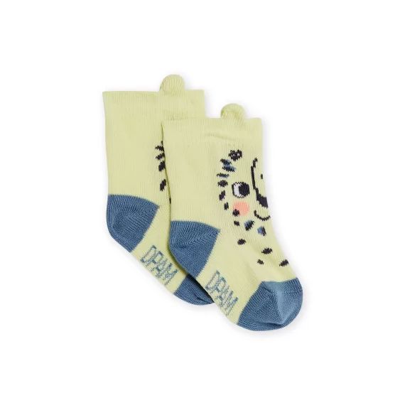 Chaussettes Jaunes Motifs Lions Bébé Garçon