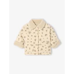 Veste matelassée bébé en velours imprimé vanille