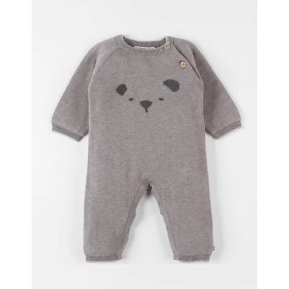 Combinaison En Tricot, Chiné Marron