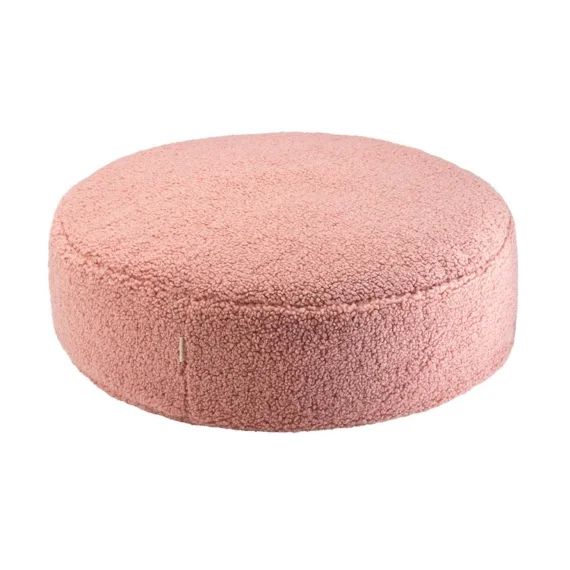 Pouf Enfant Rond Bouclette Ottoman Guava Pink