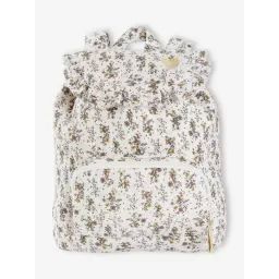 Sac à dos fleuri beige clair imprimé
