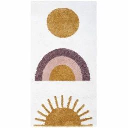 Tapis Enfant Sunshine Tissé Machine En Polypropylène Multi 80×150 – Nattiot Jaune