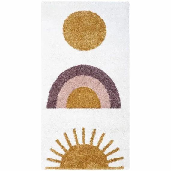 Tapis Enfant Sunshine Tissé Machine En Polypropylène Multi 80×150 – Nattiot Jaune