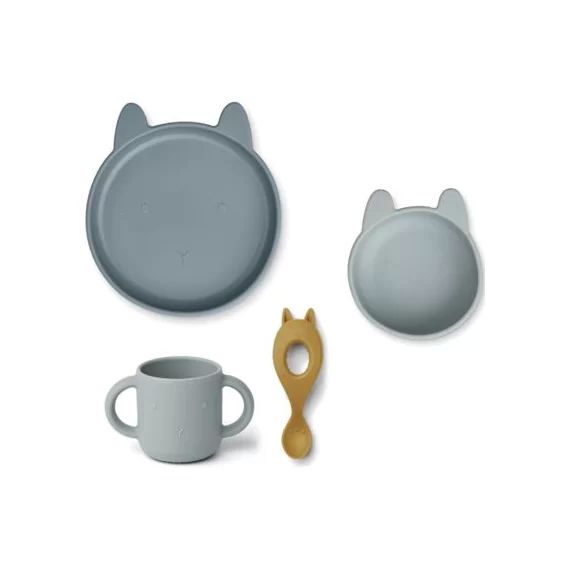 Coffret repas en silicone Vivi Rabbit blue multi mix (4 pièces)