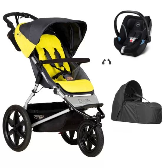 Poussette Mountain Buggy Terrain – Solus + Cocoon V2 + Coque Auto Cybex Aton 5 – Deep Black