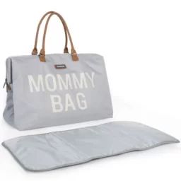 Sac à langer à anses Mommy bag large gris