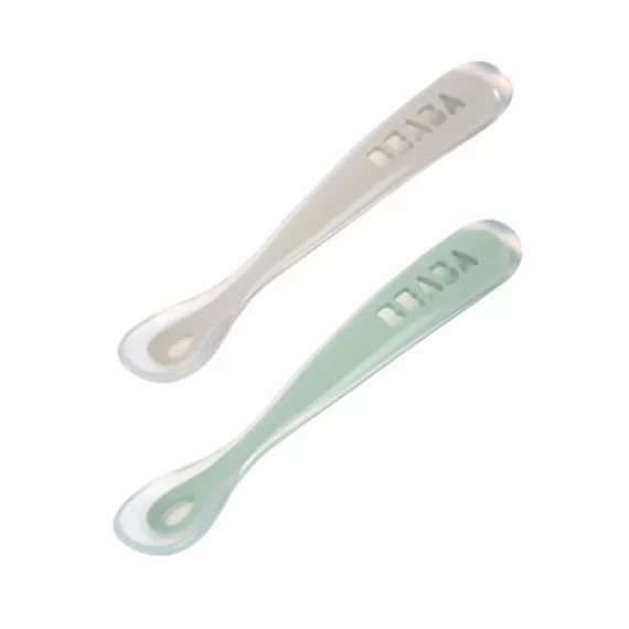 Lot 2 Cuillères Premier Age Silicone Béaba – Vert Sauge