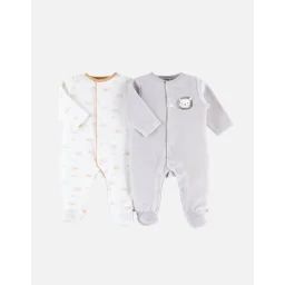 Lot De 2 Pyjamas 1-pièce En Velours Ecru
