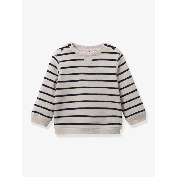 Sweat rayé en coton bio CYRILLUS rayé marine