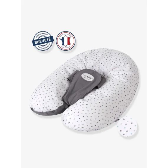 Coussin de maternité et d&rsquo;allaitement évolutif CANDIDE Multirelax+ gris/imprimé étoiles