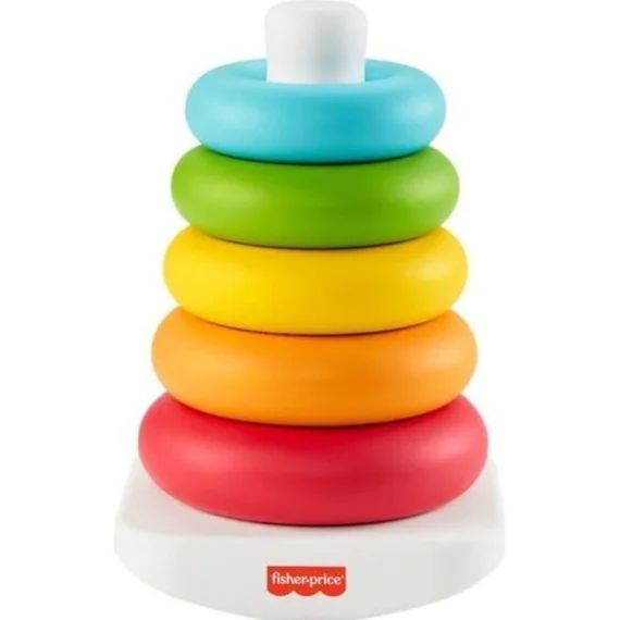 Pyramide Arc-en-ciel Fisher-price – Jouet D&rsquo;éveil 1er Âge – Multicolore – Dès 6 Mois Blanc