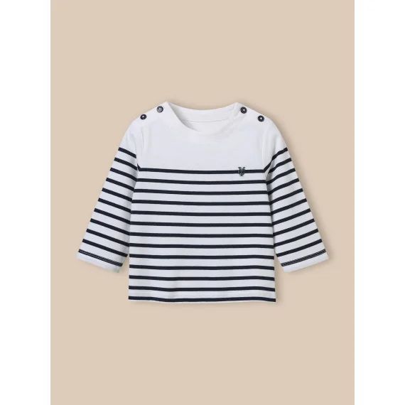 Marinière En Coton Biologique Rayure Marine/ecru
