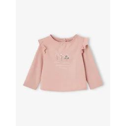 T-shirt à volants imprimé bébé rose poudré