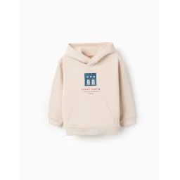 Sweat En Coton Avec Capuche Beige Clair