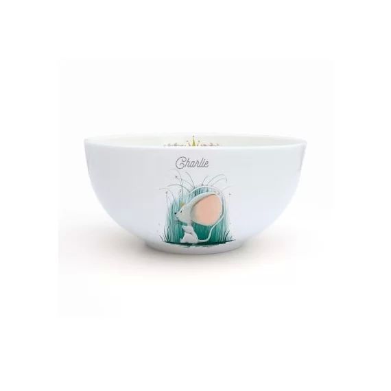 Bol en porcelaine Souris (personnalisable)