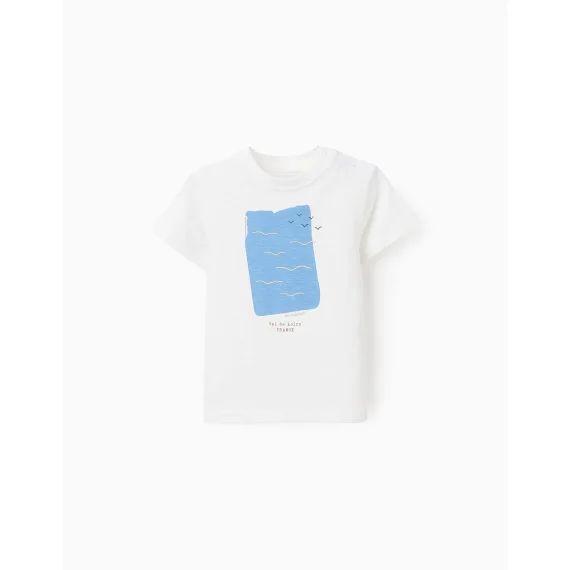 T-shirt À Manches Courtes 100% Coton Blanc