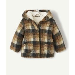 Manteau en bouclettes avec capuche en rembourrage recyclé –  – Soldes