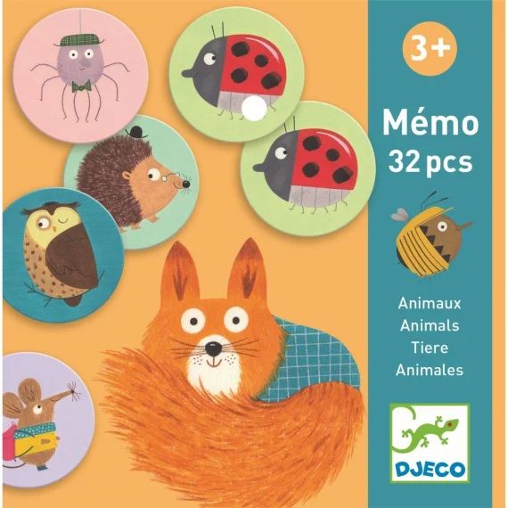 Mémo Animaux 32 Pièces Multicolore