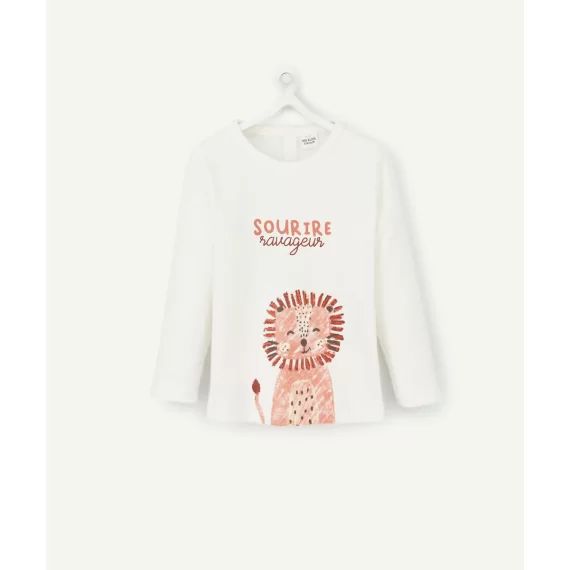T-shirt lion manches longues en fibres recyclées bébé garçon –  – Soldes