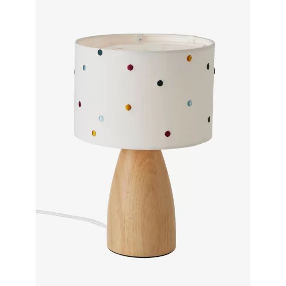 Lampe de chevet pois brodés beige / multicolore
