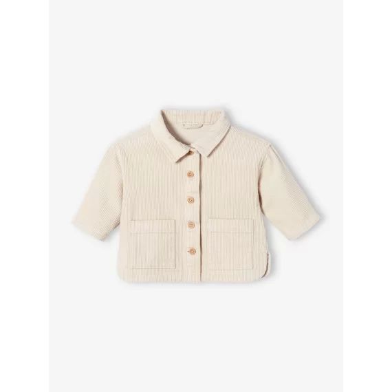 Chemise en velours côtelé bébé écru