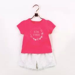 T-shirt à manches courtes Fille Rose