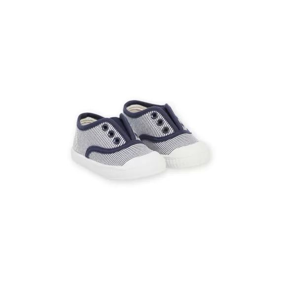 Slip-on En Toile À Imprimé À Rayures – Bleu