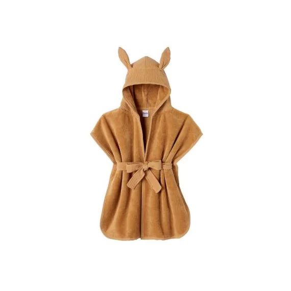 Peignoir en éponge de bambou noisette (0-2 ans)