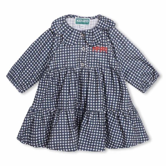 Robe imprimée en coton Fille Bleu