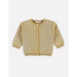 Cardigan tricot et fil lurex jaune