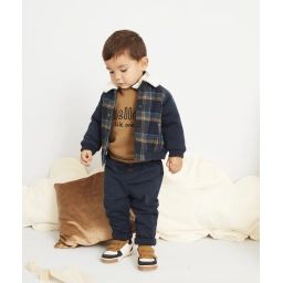 Gilet bébé garçon à carreaux en rembourrage recyclé –  – Soldes