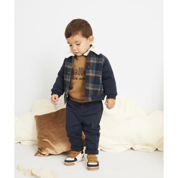 Gilet bébé garçon à carreaux en rembourrage recyclé –  – Soldes