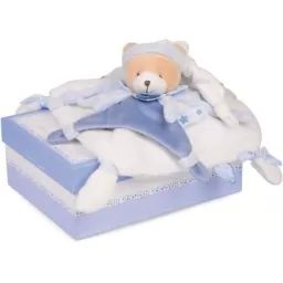 Coffret doudou Petit chou bleu clair (27 cm)
