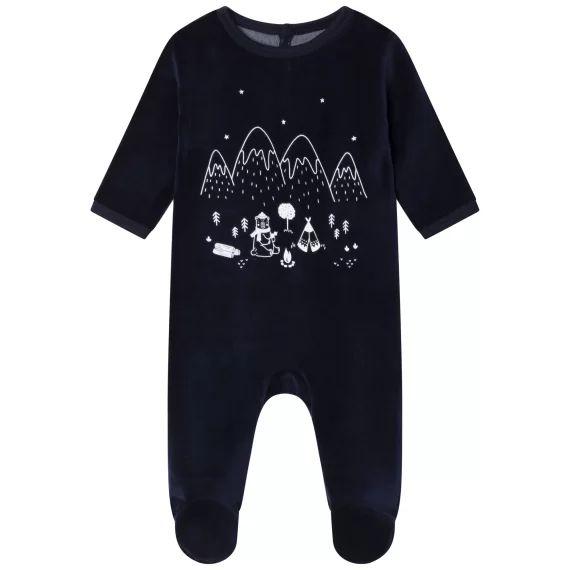 Pyjama en velours Garçon Bleu