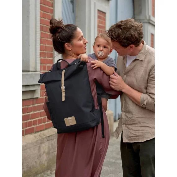 Sac à dos à langer Green Label LÄSSIG Rolltop bleu