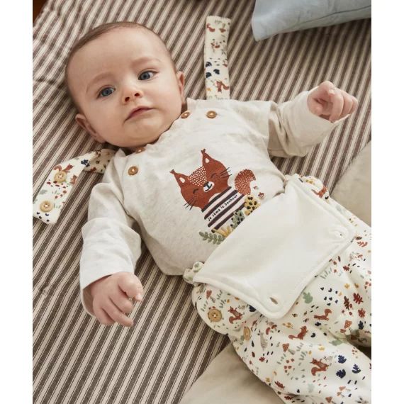 T-shirt écru avec animation écureuil bébé garçon
