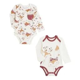Lot De 2 Bodies Bébé Manches Longues Amaya Blanc