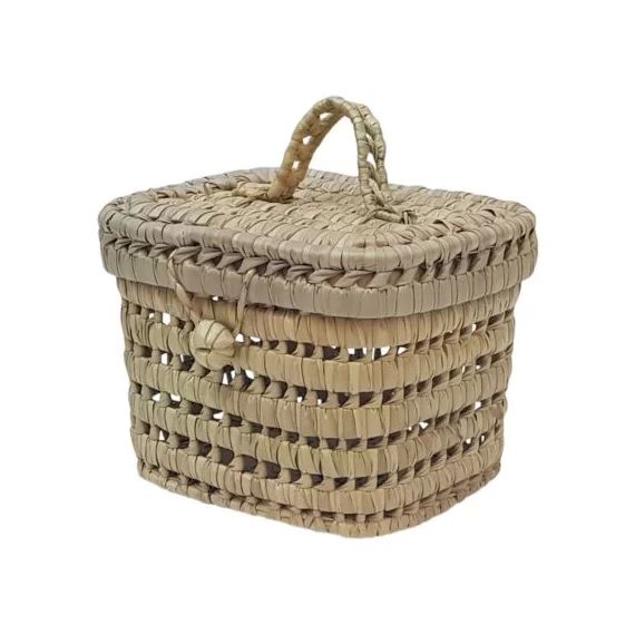 Panier de toilette en feuilles de palmier (23 x 16 cm)