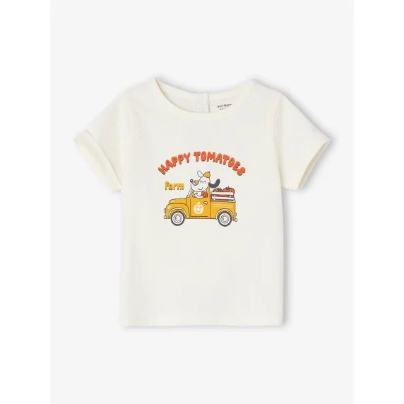 Tee-shirt farmer bébé écru