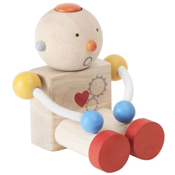 PLAN TOYS Jeu en bois Robot transformeur marron