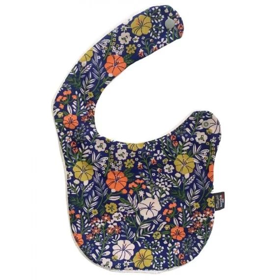 Bavoir nourrisson – Fleur Blosy bleu