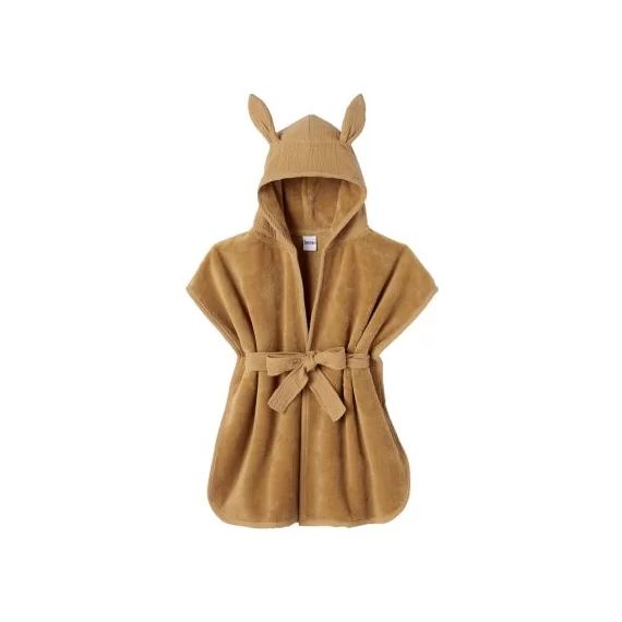 Peignoir en éponge de bambou noisette (2-4 ans)