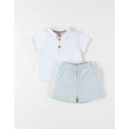 Set Polo Avec Short Coton Blanc