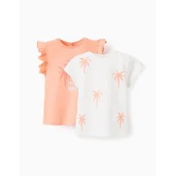 Pack 2 T-shirts Avec Motifs Et Imprimés Orange