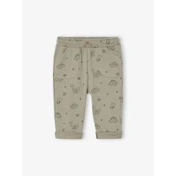 Pantalon imprimé en molleton bébé vert sauge