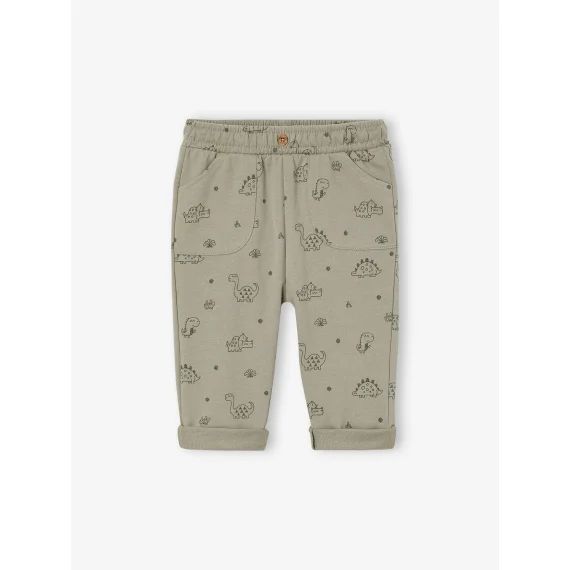 Pantalon imprimé en molleton bébé vert sauge