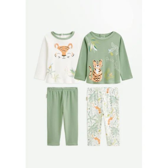 Lot De 2 Pyjamas Enfant Kanha Vert