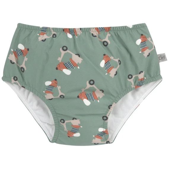 Maillot de bain couche Scooter et Chien vert (7-12 mois)