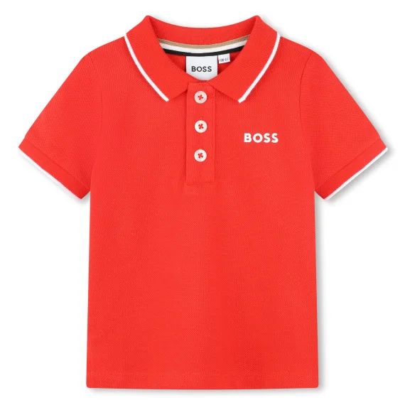 POLO MANCHES COURTES Garçon Rouge