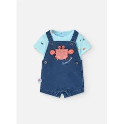 Ensemble T-shirt Et Salopette Courte Vert